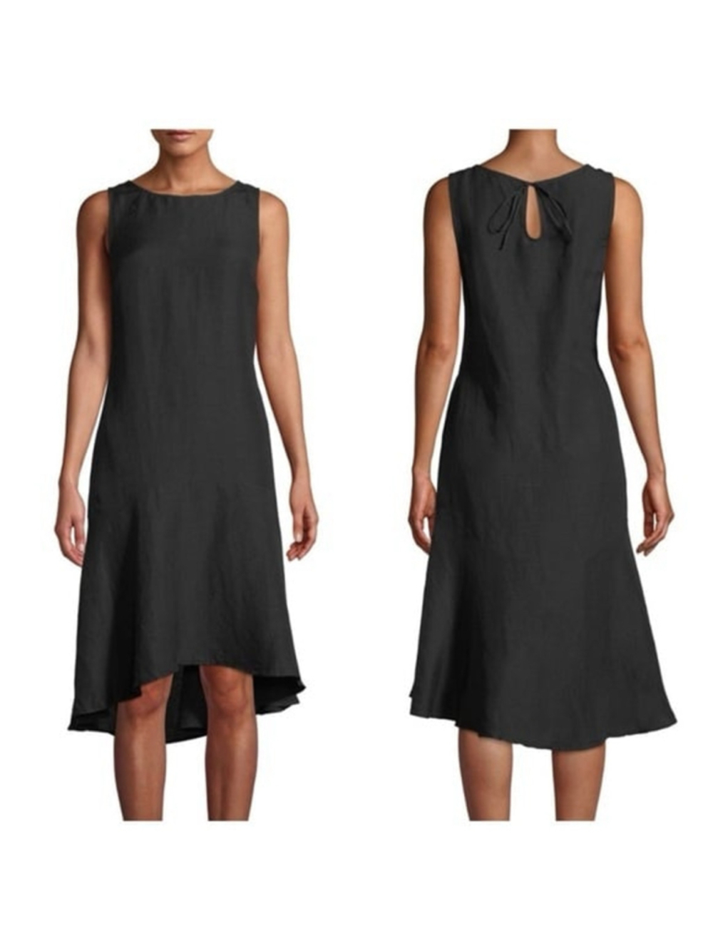 NWT Tommy Bahama Sleeveless Linen Flounce Dress Black